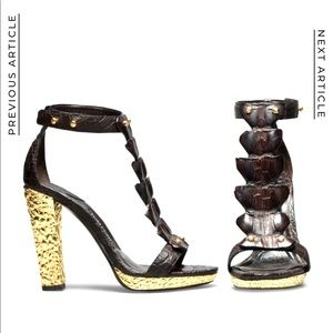 $5k Tom Ford Alligator Gladiator Sandal Heels 39